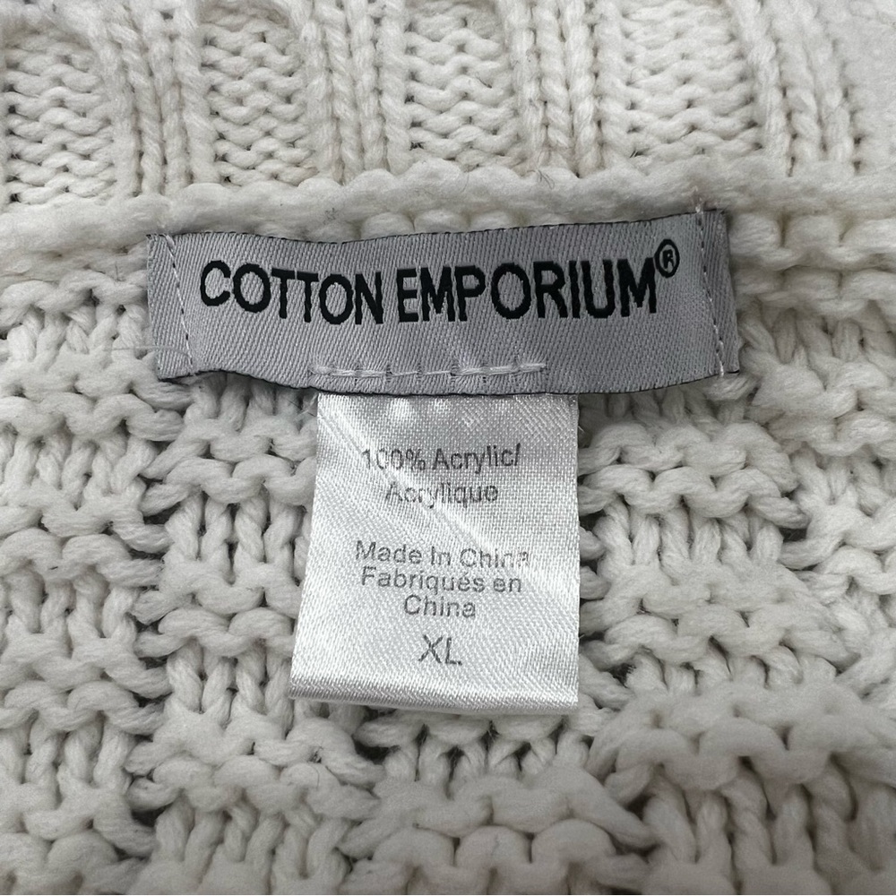 Cotton Emporium Embroidered Ivory Sweater Women’s Sz XL - Picture 4 of 8